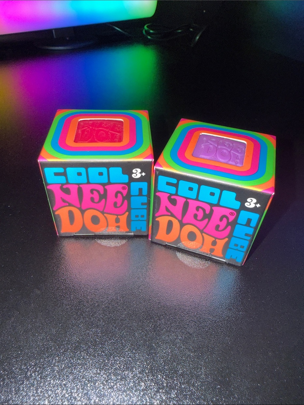 NeeDoh Teenie Cool Cubes - Pink and Purple Bundle